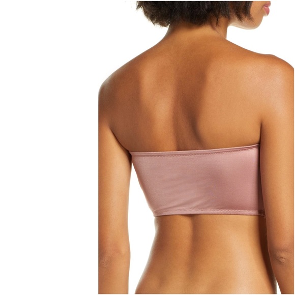 SALE‼️ FREE PEOPLE Camila Bandeau Strapless Lace Bralette Blush Pink Nude Medium - Picture 6 of 6